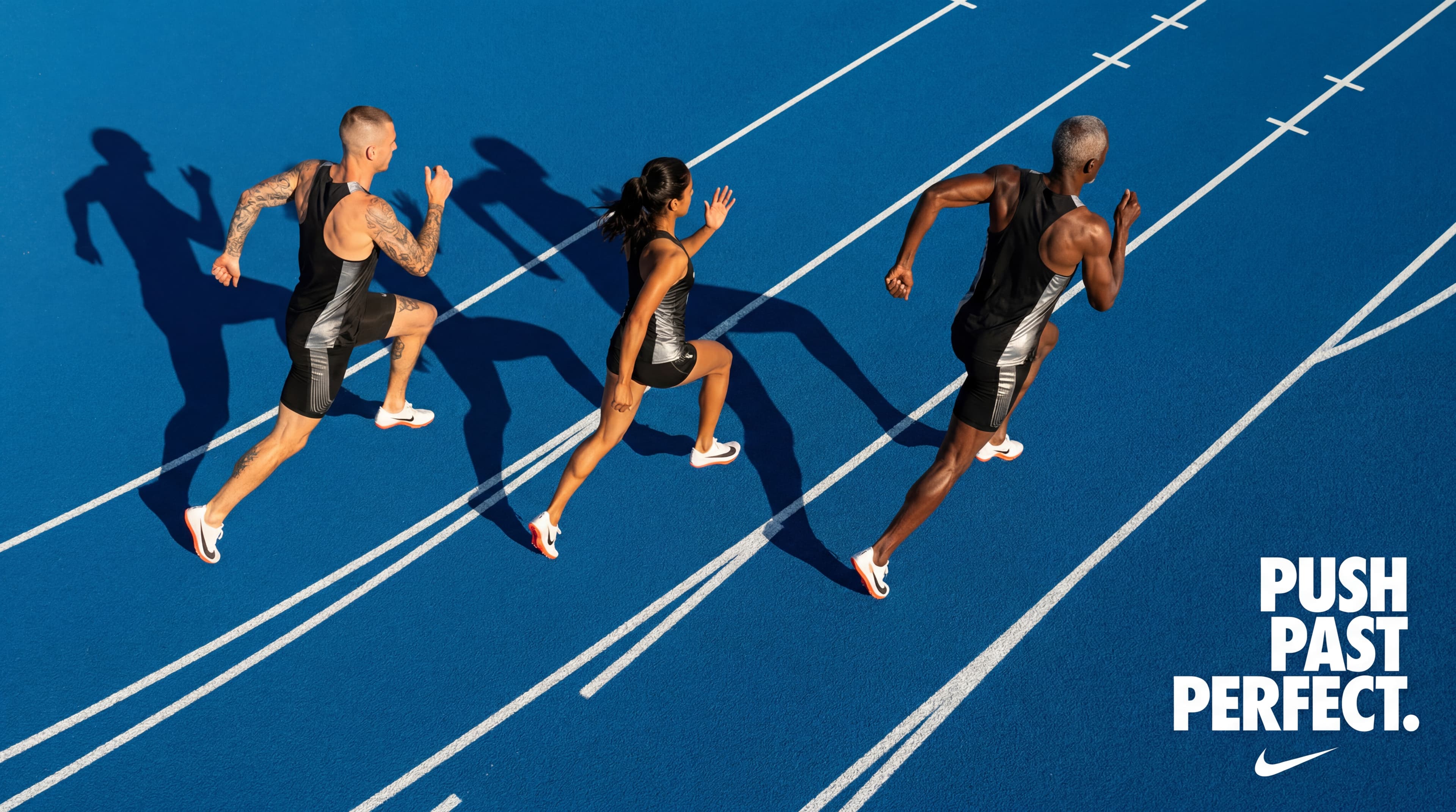 AI-generated brand content: bold abstract sports imagery in athletic brand style