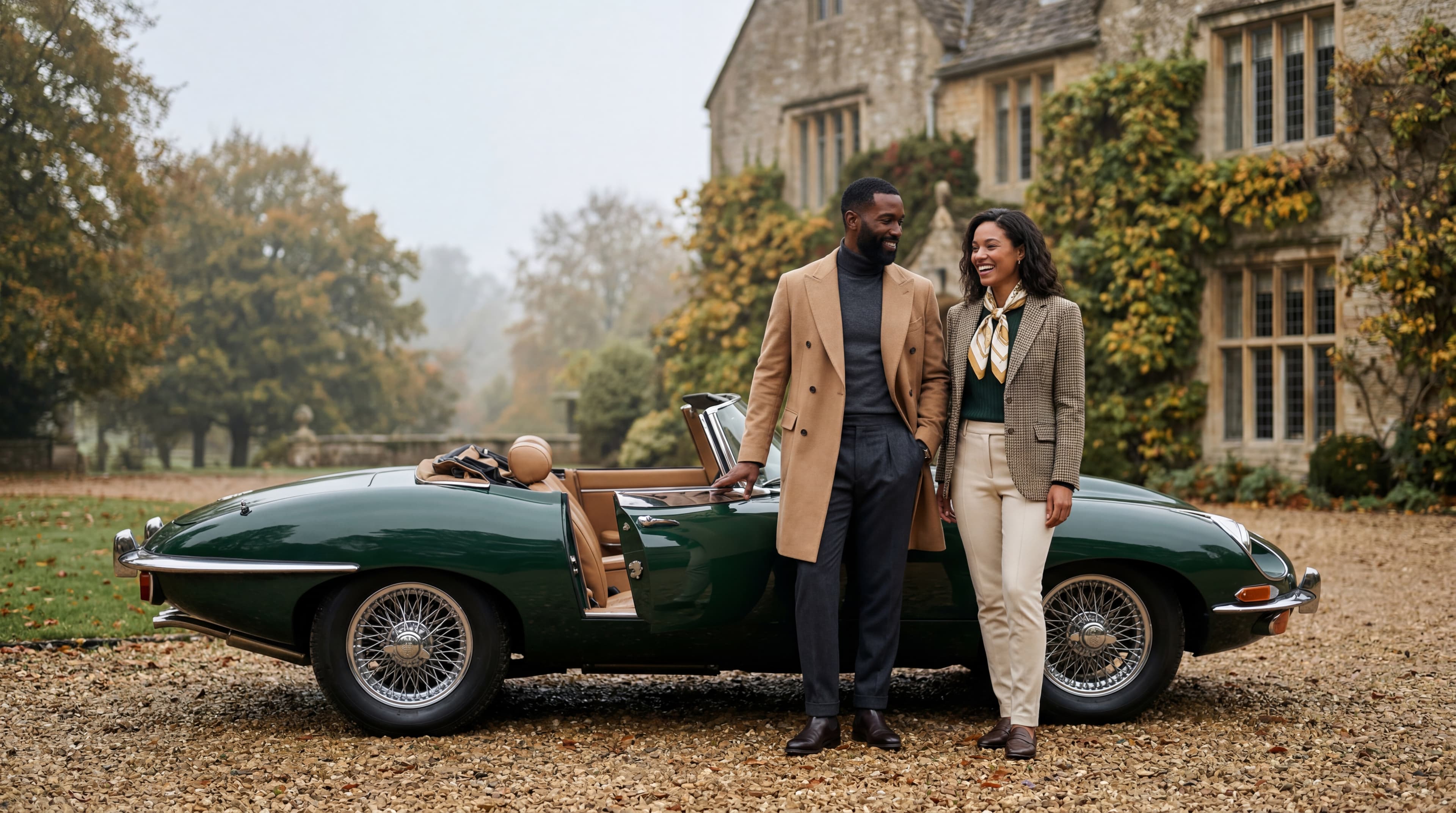 AI-generated lifestyle content: aspirational semi-formal imagery in Ralph Lauren style