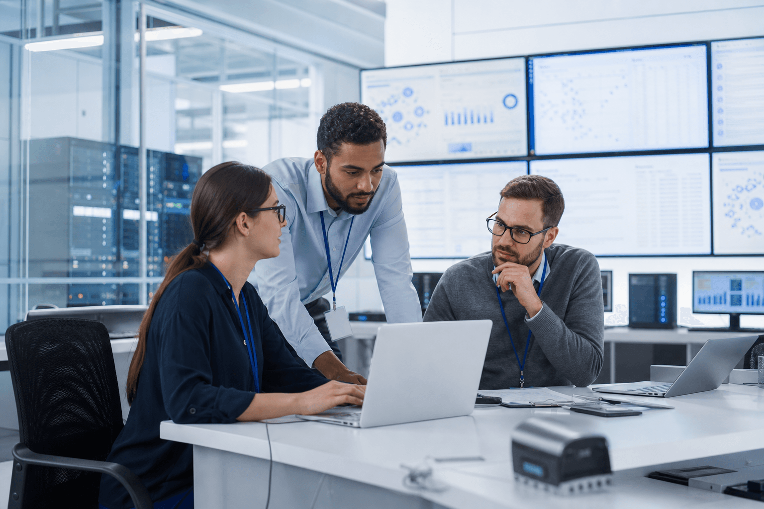 AI delivery team monitoring a production system